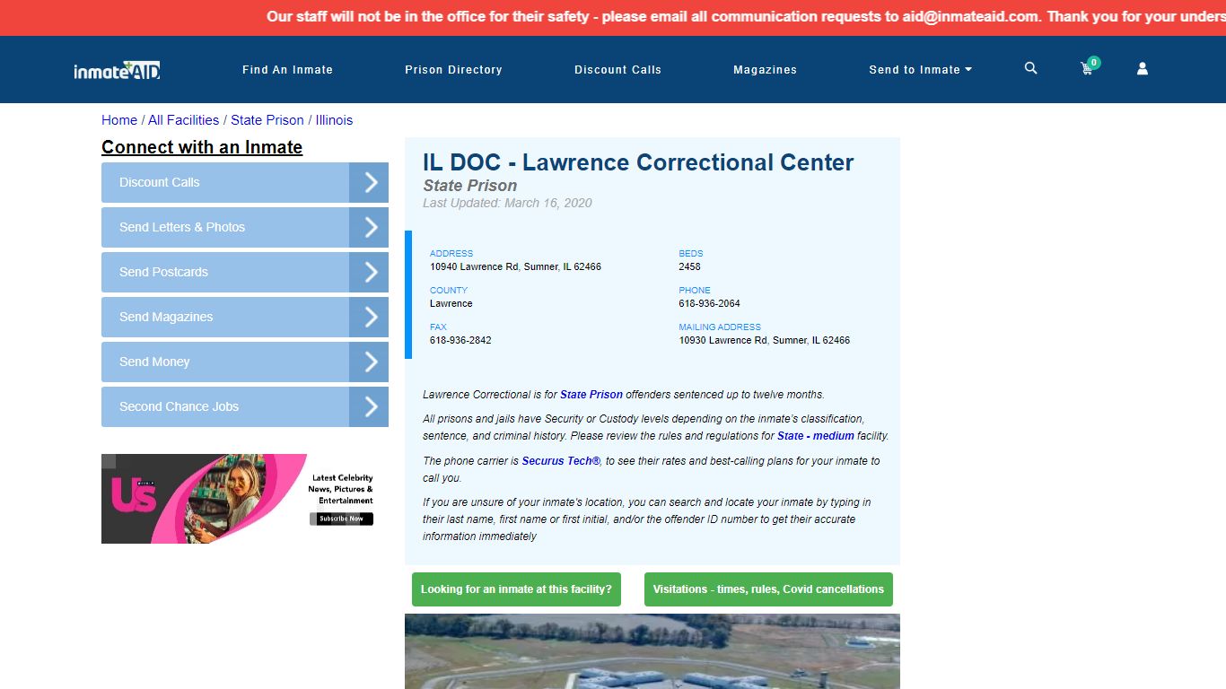 IL DOC - Lawrence Correctional Center & Inmate Search ...